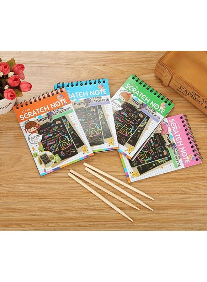 ® Scratch Notepad Pack of 3 with Magical Rainbow Color, Notepad with Pencil Stick, Educational Toy for Kids - Image 4
