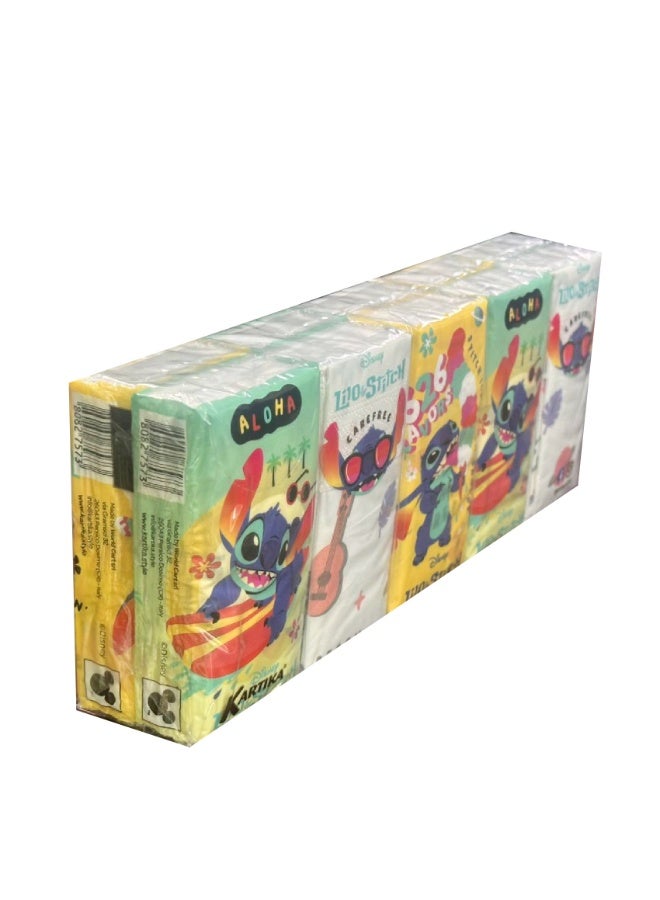 Disney Stitch Character Pocket Tissue 4 Plies 10*9 Pcs | Soft & Portable Pocket Tissues for Everyday Use - Image 1