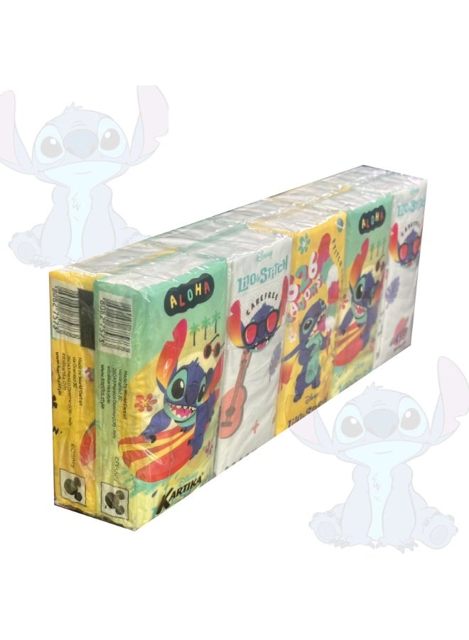 Disney Stitch Character Pocket Tissue 4 Plies 10*9 Pcs | Soft & Portable Pocket Tissues for Everyday Use - Image 2