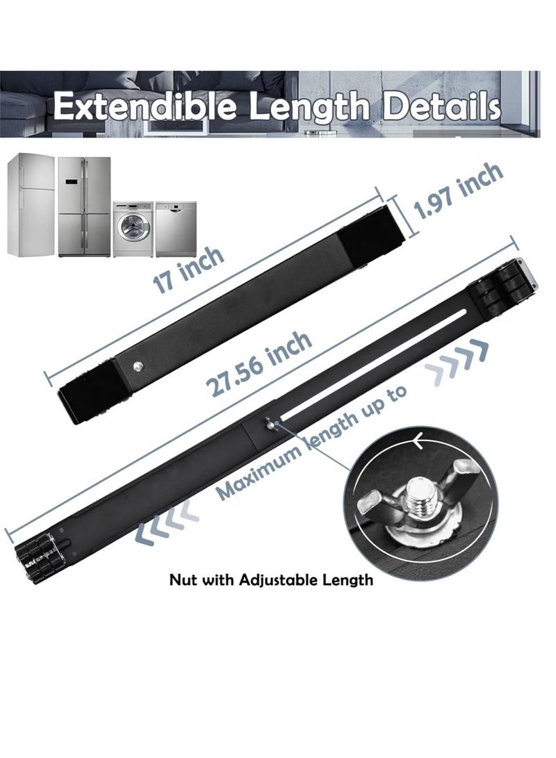 ليكسيس "بكرات أثاث قابلة للتمديد عالمية مع 24 بكرة وفرامل - أدوات نقل شديدة التحمل للغسالات والثلاجات والمجففات، بسعة 600 رطل، قاعدة قوية، دعم المحمل" - Image 2