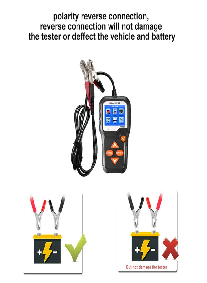 KONNWEI Car Battery Tester 12V Car Auto Battery Load Tester on Cranking System and Charging System Scan Tool Battery Tester Automotive for Cars/SUVs/Light Trucks - Image 2