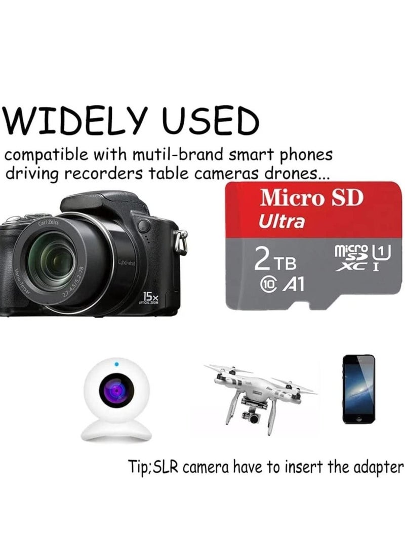 فيريكس - بطاقة Micro SD عالية السرعة بسعة 2 تيرابايت بطاقة ذاكرة Micro SD TF بطاقة فلاش 2 تيرا بايت Micro SD للهاتف كاميرا الكمبيوتر - Image 1