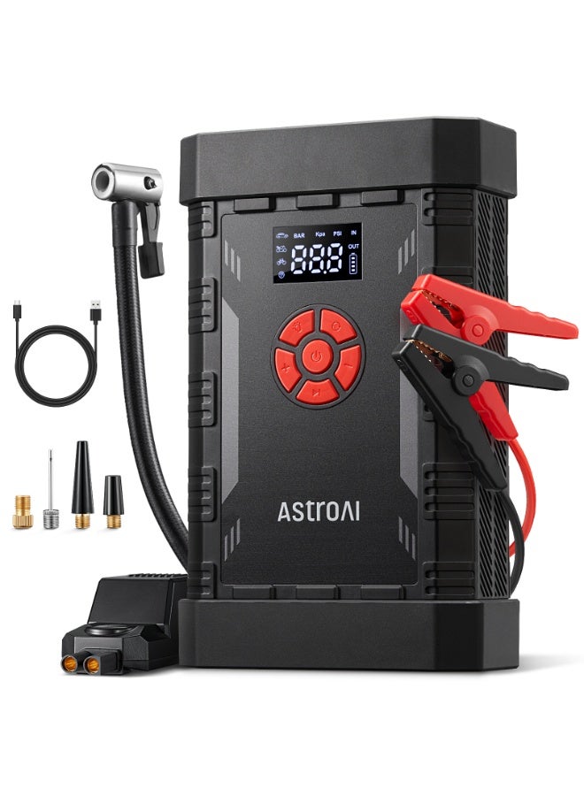 AstroAI AstroAl A30 Jump Starter with Air Compressor, 4000A &150PSI Portable Car Battery Jump Starter (10.0 Gas/8.0LDiesel) with Tire Inflator, 12V Battery Charger, 18W Quick Charge, Jumper Cables, Lights - Image 1