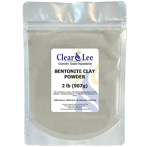 ClearLee Bentonite Clay Cosmetic Grade Powder  100 Pure Natural Powder  Indian Clay  Great For Skin Detox Rejuvenation and More  Heal Damaged Skin  DIY Clay Face Mask 2 LB