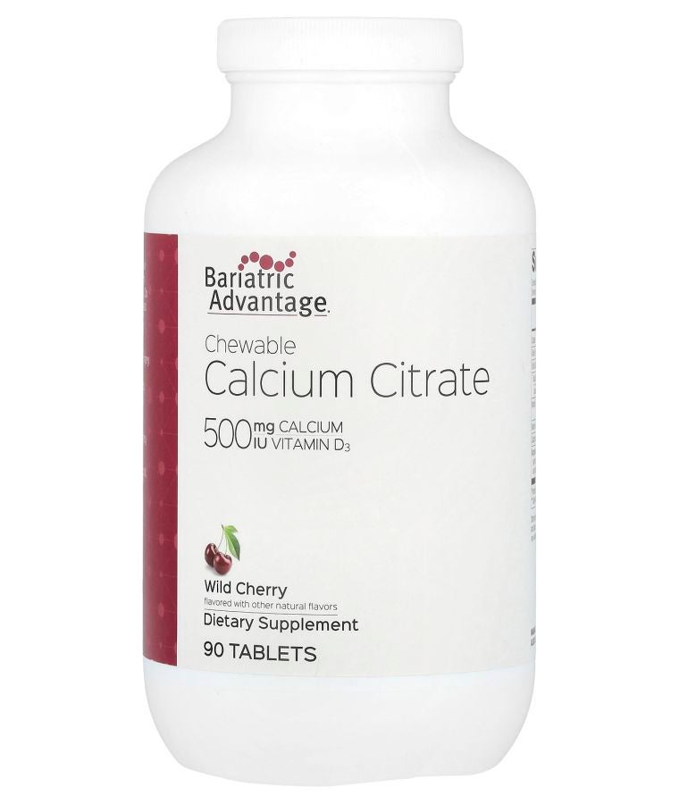 Bariatric Advantage Chewable Calcium Citrate Wild Cherry 90 Tablets