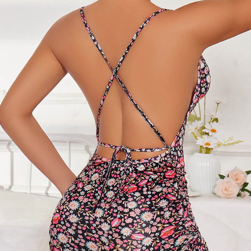 New Sexy Backless Double-Strap Waist-Slimming Holiday Lingerie Dress - Image 2