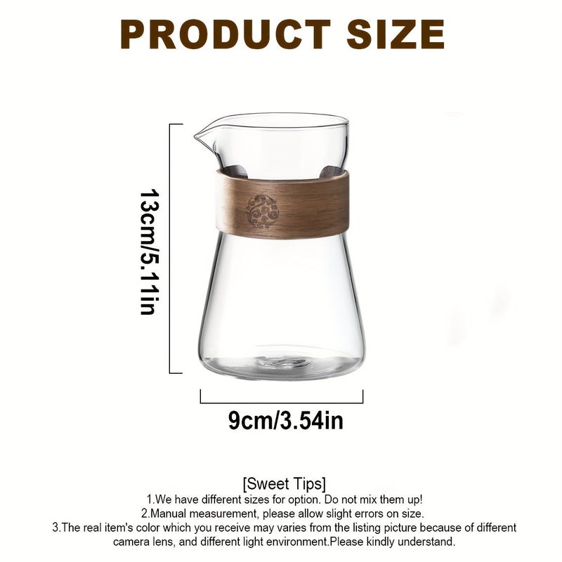 2 Pack 500ml Pour Over Coffee Maker With Bamboo Heat Resistant Layer Grey Hand Brewed Filter Cup Portable Glass Carafe High Borosilicate Espresso Shot Glass For Home Cafe Restaurant Camping - Image 3