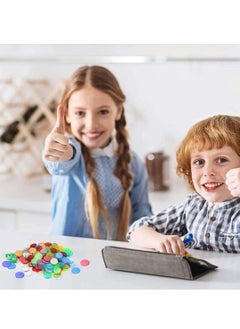 Y&D 240 Transparent 6 Color Clear Bingo Counting Chip Plastic Markers, for Kindergarten, Sensory Play and Light Panels (Multicolored)  - Image 3