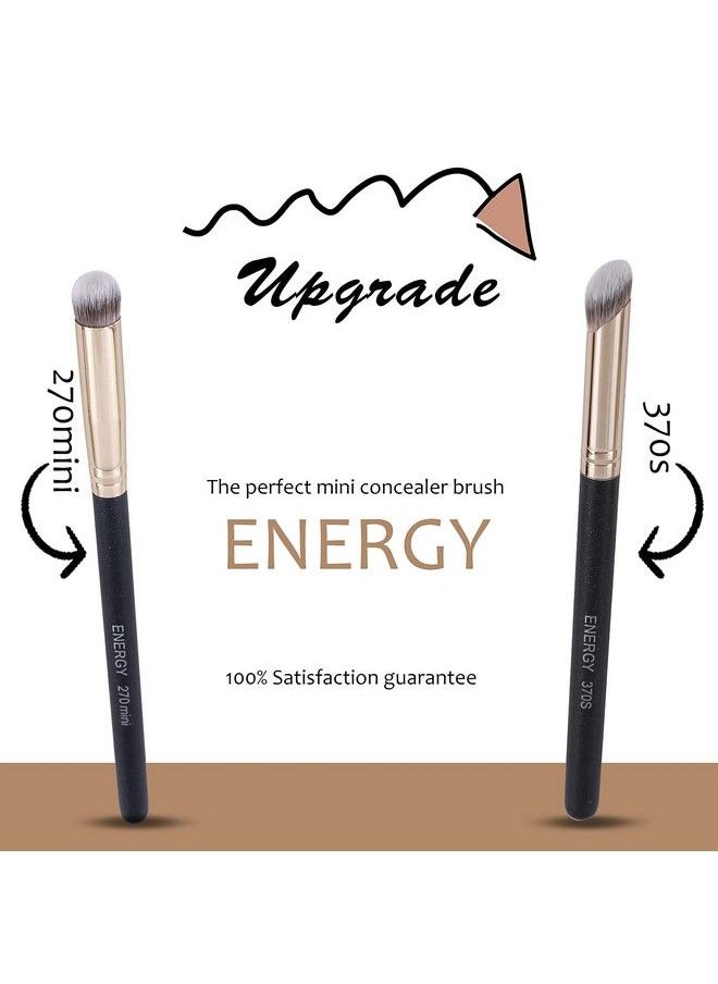 Energy - Angled Flat Concealer Brush Under Eye Concealer Nose Contour Brush For Bronzer Liquid Foundation Cream Cosmetic Press Powder Concealer Palette Blending Buffing Stippling Brush Small 370S - Image 1