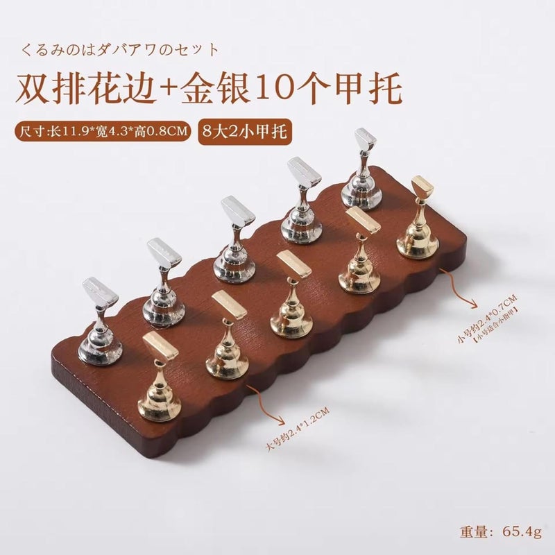 BOLT BEE Nail Holder for Painting Nails Super Magnetic Nail Stand for Press on, Home & Salon (short brown) - Image 2