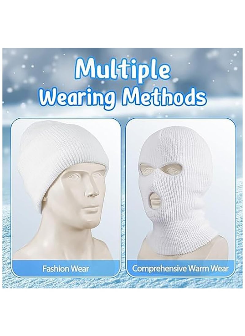 RATSAW 3 Hole Balaclava Full Face Mask Unisex Winter Neck Warm Knitted Balaclava Face Cover for Men Women Outdoor Sport Fishing Skiing One Size Fit All  - Image 5