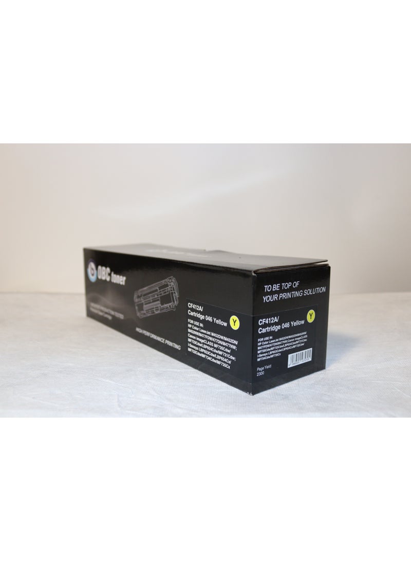 OBC Compatible Yellow Laser Toner Cartridge Replacement for HP CF412A / Cartridge 046 and Canon CRG-046Y. Prints up to 2300 pages in bright color and professional print quality. - Image 2