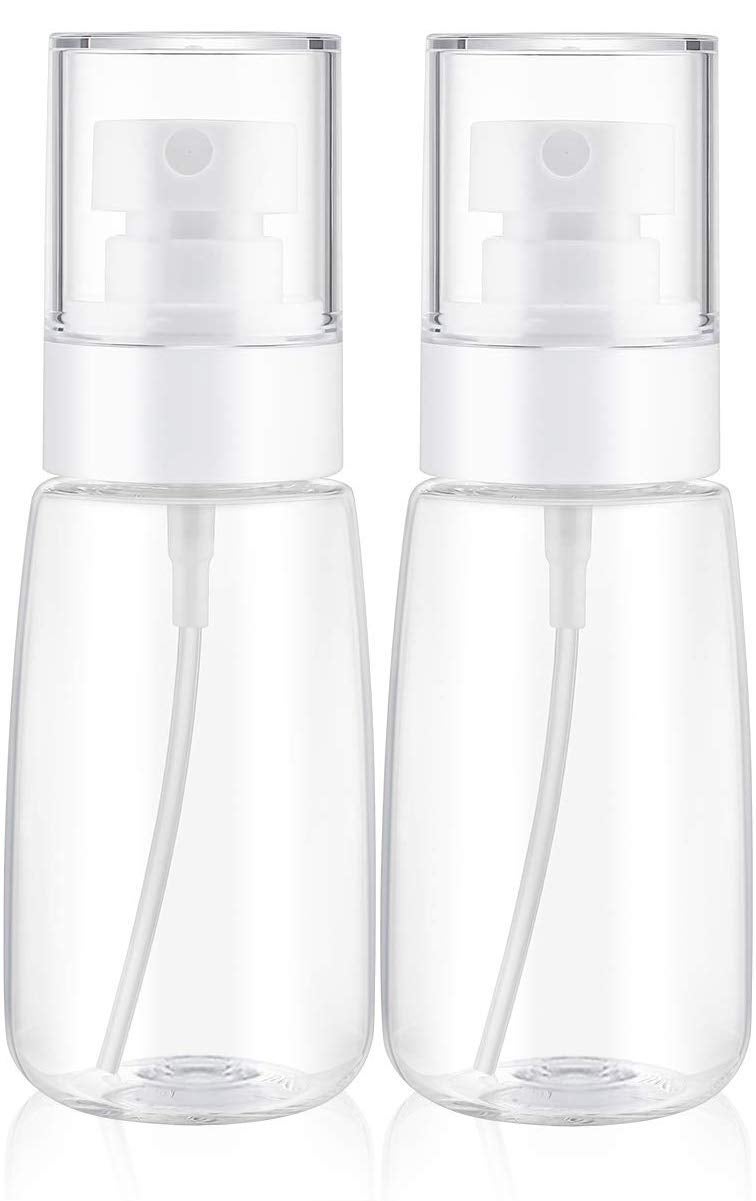TOSERSPBE Spray Water Bottle Hair Mister, Fine Mist Stylist Sprayers 360 Empty Small Misting Spritzer, Perfume Atomizer with Pump Clear Containers 2PCS/2oz - Image 1