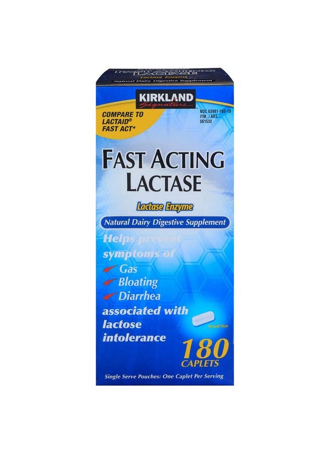 Kirkland Signature - Actose Milk Sugar It Helps Make Dairy Foods Easier To Digest And Helps To Prevent Uncomfortable Symptoms Kirkland Signature Fast Acting Lactase Compare To Lactaid 180 Caplets - Image 1
