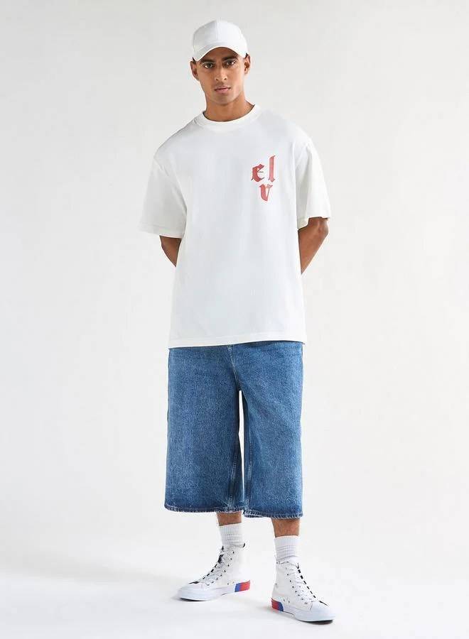 Splash FAV Dragon Print T-shirt with Crew Neck and Short Sleeves