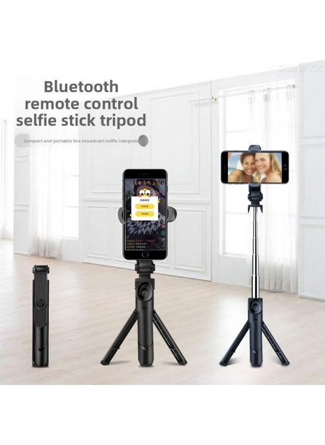 Generic - Tripod Integrated Selfie Stick Horizontal And Vertical Shooting Bluetooth Selfie Stick Tremolo Live Mobile Phone Bracket Spot-Color:XT10S Pink Tripod With Fill Light - Image 1