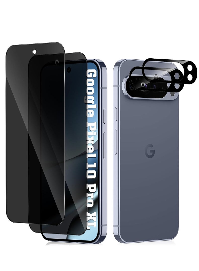 زجاج مقسى للخصوصية 2 قطعة لجهاز جوجل بكسل 10 برو XL واقي شاشة الخصوصية و 2 قطعة واقي عدسة الكاميرا - Image 1