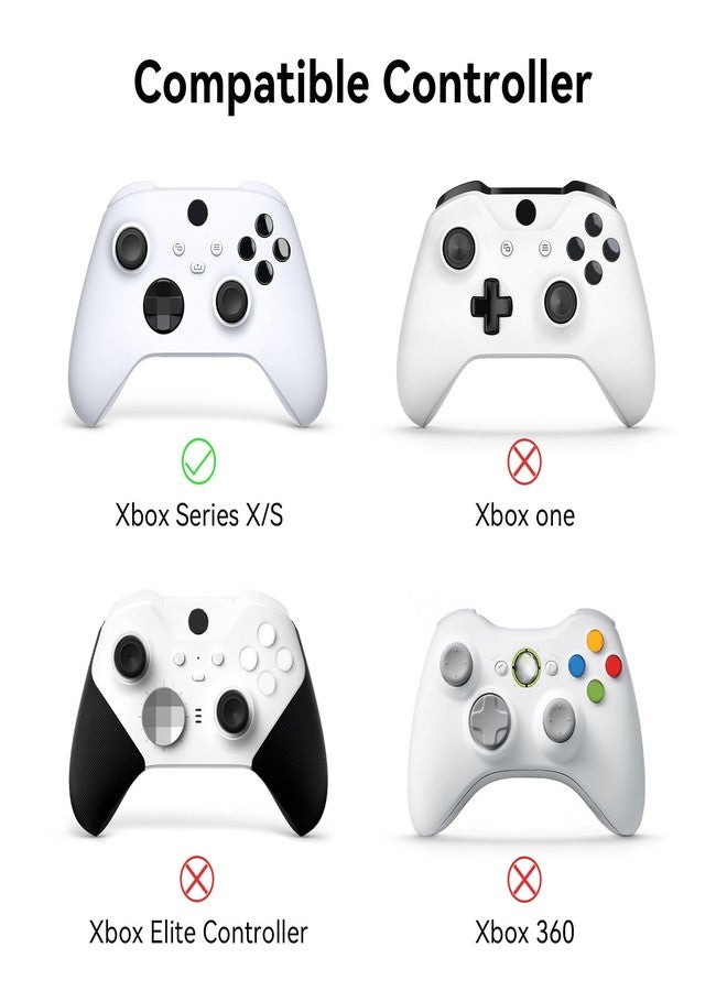 GeekShare Cat Paw Controller Skin Grips Set Anti-Slip Silicone Protective Cover Skin Case Compatible with Xbox Series X Controller with 2 Thumb Grip Caps and 1 Sticker (White) - Image 2