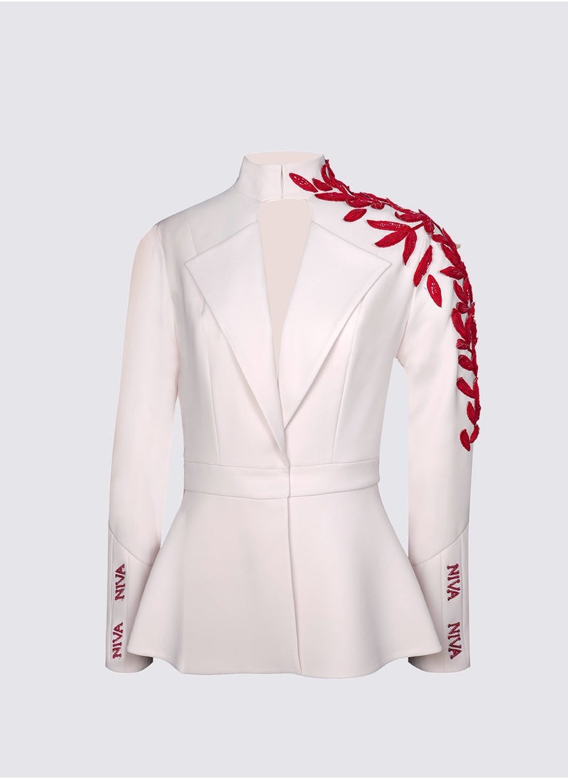 NIVA FASHION HOUSE Leaf Embroidered Jacket  - Image 1