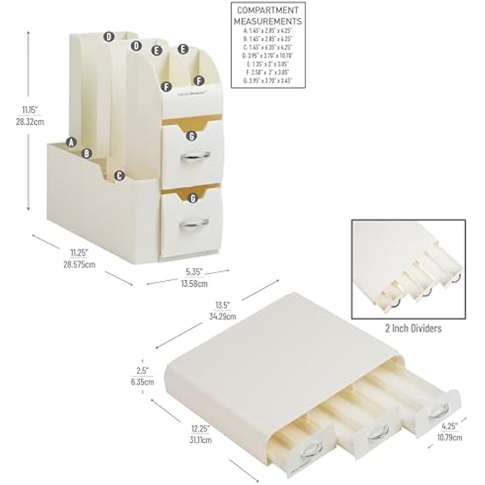 rayihni Single Serve Coffee Pod Drawer And Condiment Organizer Station 20 X 14 X 12 Cmb02Wht - Image 4