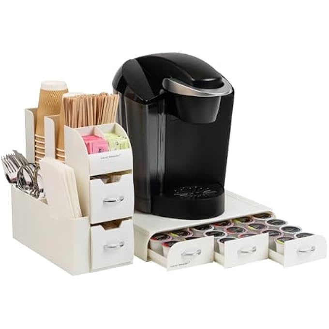 rayihni Single Serve Coffee Pod Drawer And Condiment Organizer Station 20 X 14 X 12 Cmb02Wht - Image 2