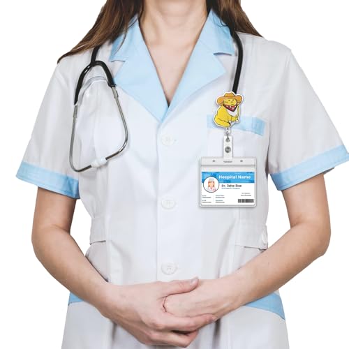 ITOKEY Cowboy Cat Badge Reel, Funny Badge Holder, Cute Nurse Name Tag with Retractable Clip, Medical Worker ID Card Holders, Pediatric Nursing Accessories for Nurse Doctor Student Teacher Office - Image 2