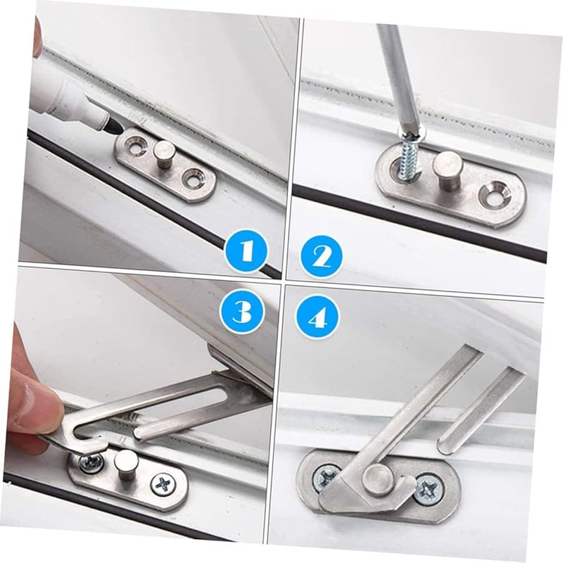 4Pcs White Window Lock Latch Safety Stopper For Vertical Windows Easy Installation - Image 5