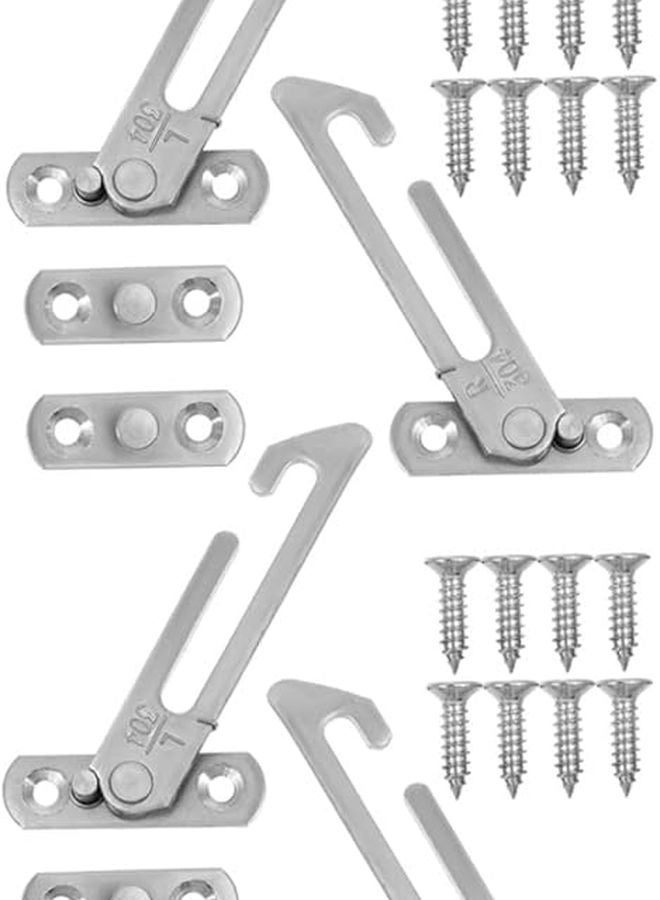 4Pcs White Window Lock Latch Safety Stopper For Vertical Windows Easy Installation - Image 1