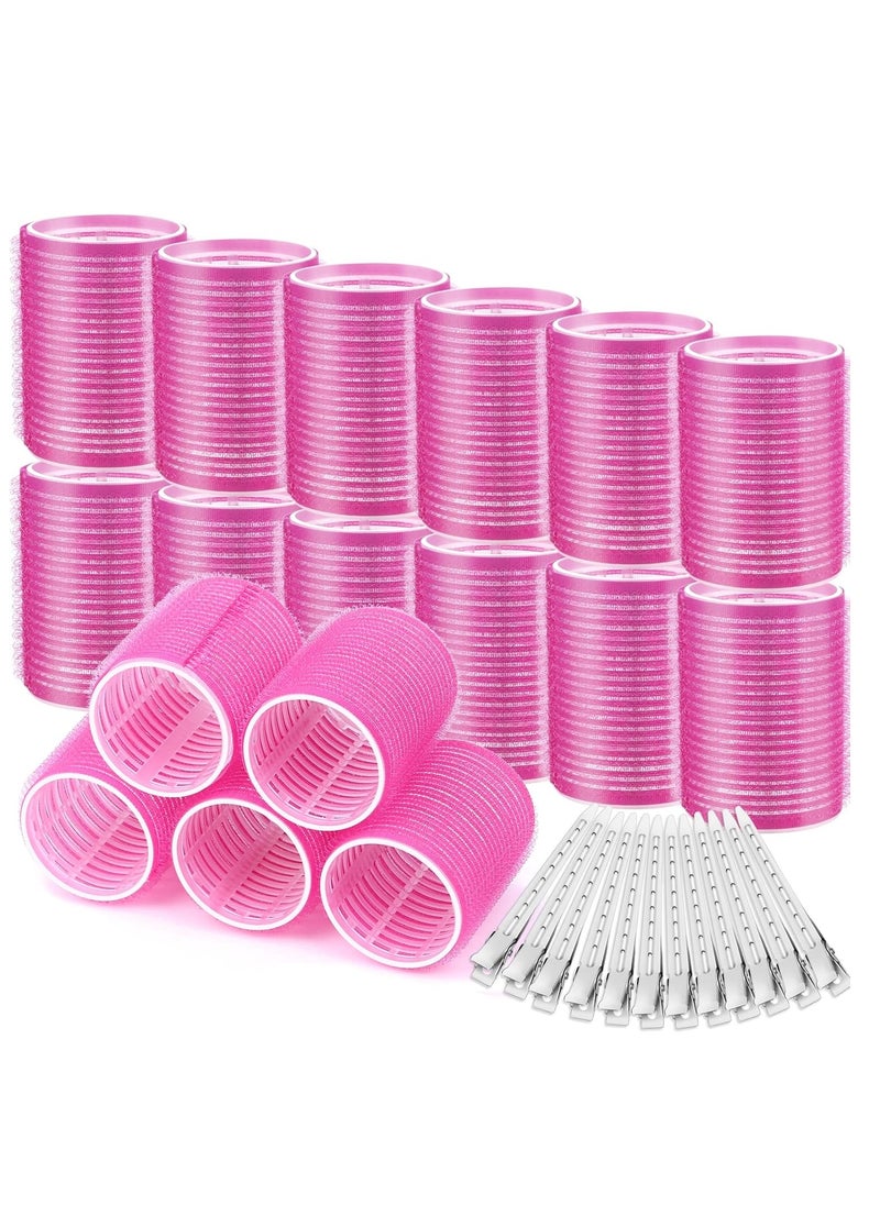Generic - Jikasa Large Plastic Hair Curlers Set - 24 Pieces Self-Grip Hair Rollers with Stainless Steel Duckbill Clips Fits All Hair Types - Image 1