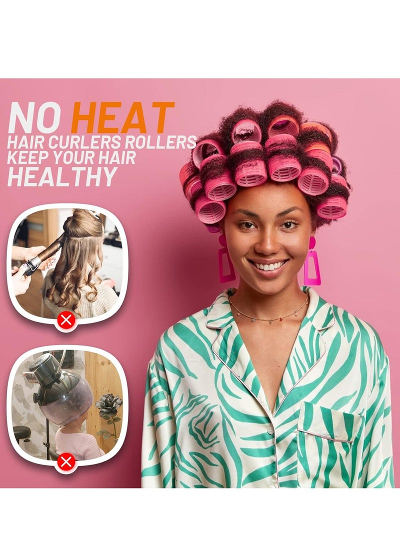 Generic - Jikasa Large Plastic Hair Curlers Set - 24 Pieces Self-Grip Hair Rollers with Stainless Steel Duckbill Clips Fits All Hair Types - Image 1