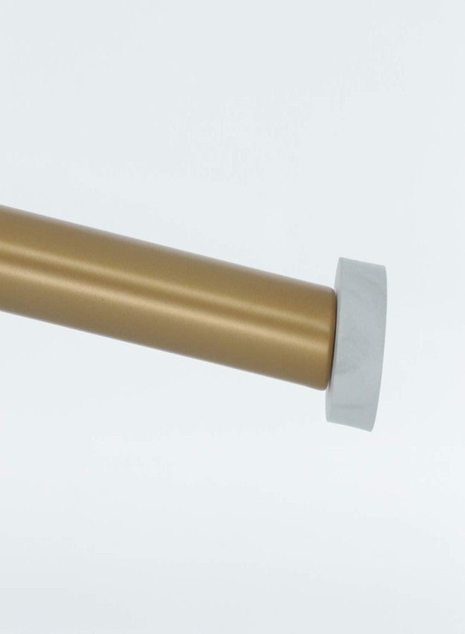 Meriville 1-Inch Diameter Single Window Treatment Curtain Rod, Vico White Marble End Cap Finial, 84-inch to 120-inch Adjustable, Royal Gold - Image 4