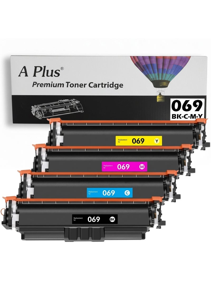 APlus Compatible 069 / 069H Toner Cartridges with Chip for Canon Printers – Pack of 4 (BK/C/M/Y) - Image 1
