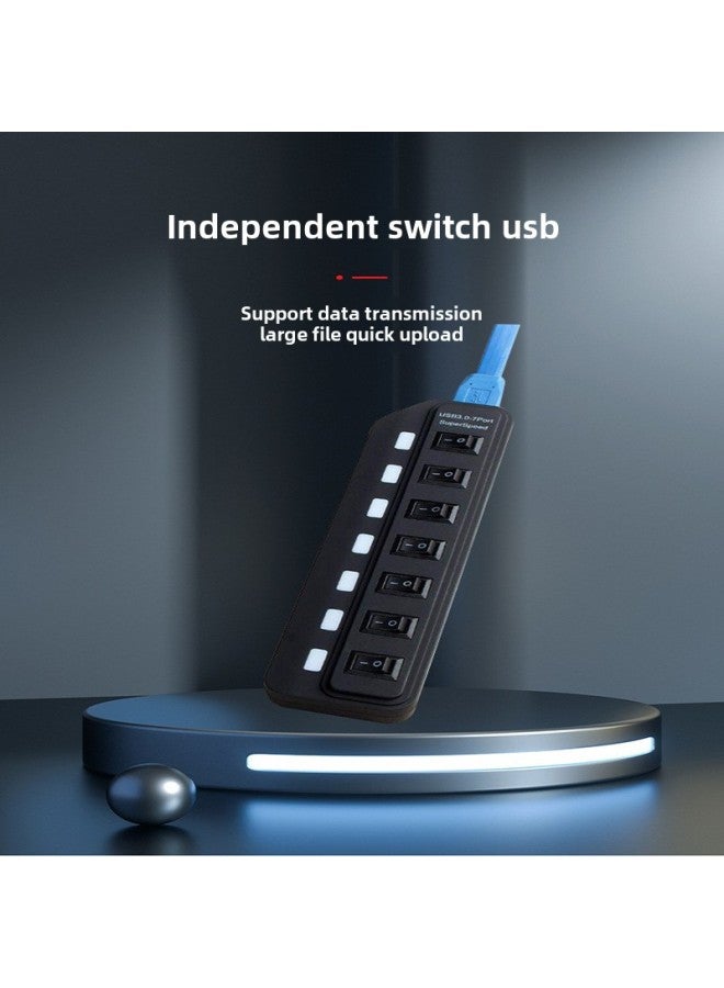 7-in-1 Hub With Switch Docking Station USB3.0 High-speed 7-Port Independent Switch Usbhub Splitter-Number Of Interfaces:7 Ports  - Image 3