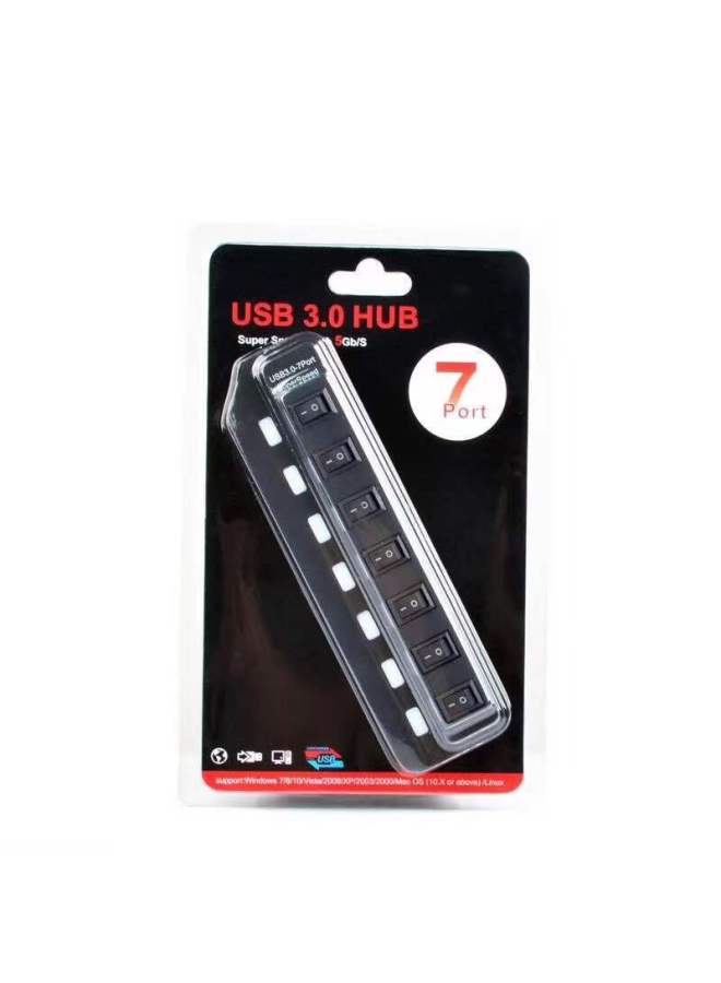 7-in-1 Hub With Switch Docking Station USB3.0 High-speed 7-Port Independent Switch Usbhub Splitter-Number Of Interfaces:7 Ports  - Image 4