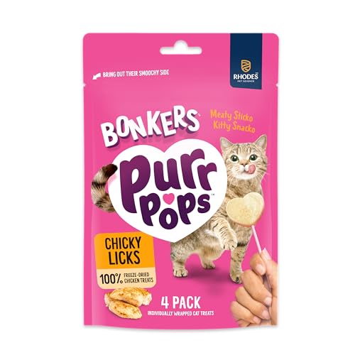 BONKERS Purrpops, Freeze Dried Chicken Flavor Lollipop Cat Treats, Healthy Single Ingredient Treats, Training Treats or Food Topper, for All Breeds and Ages, Value Pack (13 Pack, 52 Pieces) - Image 2