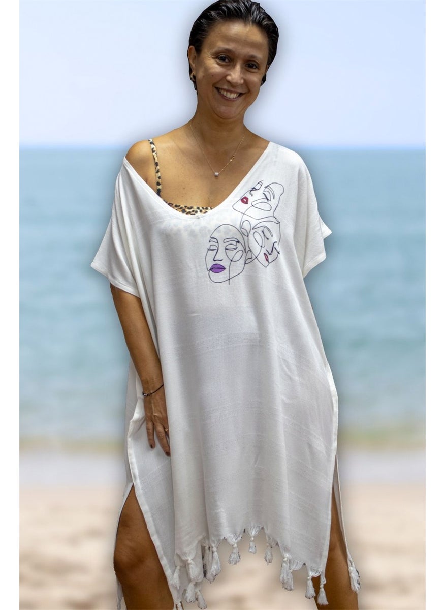 class Beach Dress Viscose Cotton No Piping Mask Pattern S-M  - Image 1