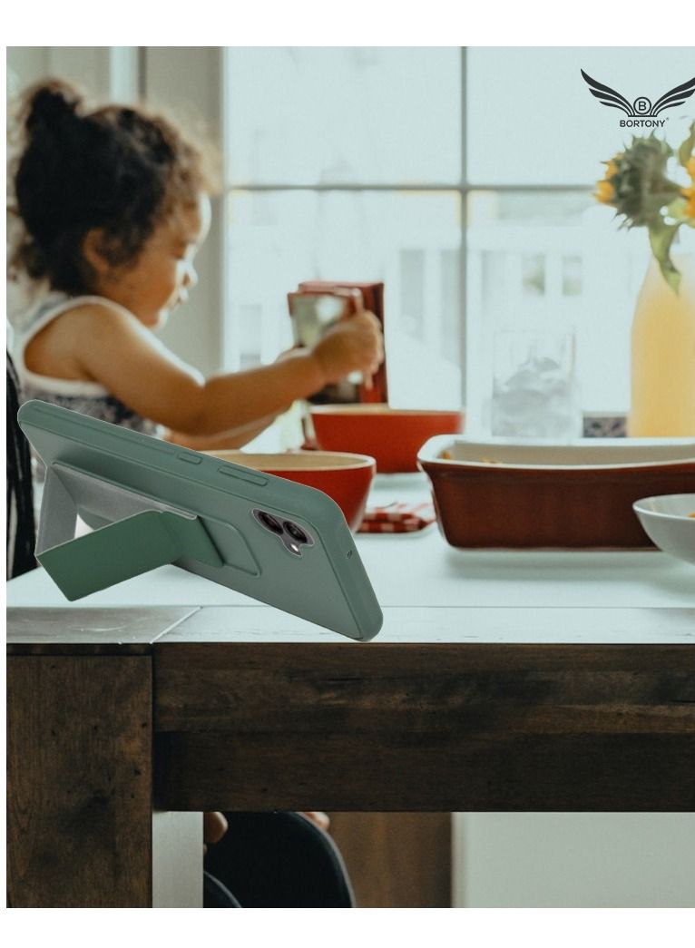 بورتوني جراب هاتف Samsung Galaxy A04e حامل هاتف مغناطيسي للسيارة قابل للطي ومسند الإصبع وغطاء واقٍ لهاتف Samsung A04e - Image 3