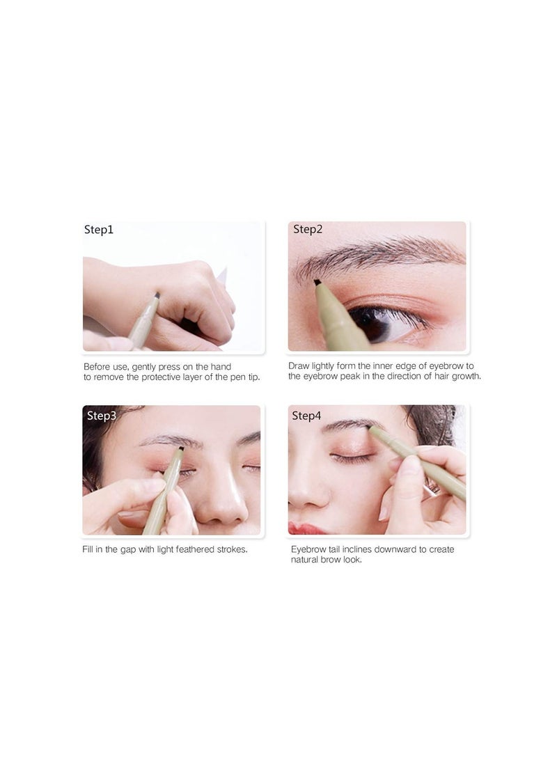 SYOSI Eyebrow Pen Liquid Eyebrow Pen Waterproof Eyebrow Pen Long-Lasting Microblading Effect Pencil Smudge-proof Easy-to-remove Eyebrow Makeup Creates  - Image 4