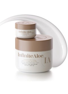 InfiniteAloe Complete Skin Care Aloe Vera Moisturizer Face Cream Body + Hand Cream Hydrate Your Skin From Head To Toe Fragrance Free Large Jar 8 Oz & Travel Jar 0.5 Oz  - Image 1