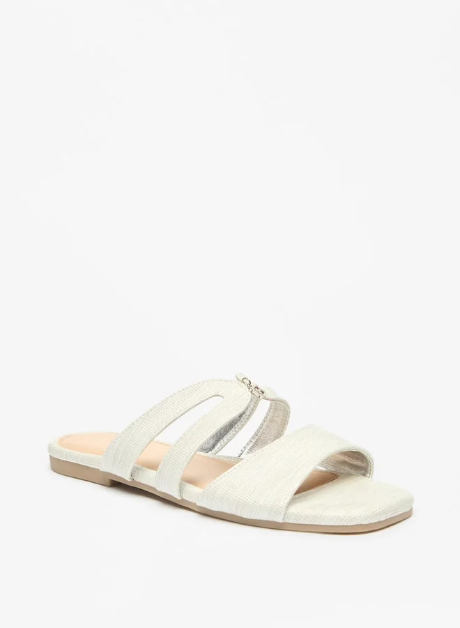 فلورا بيلا من شو إكسبرس Women's Embellished Accent Slip-On Sandals