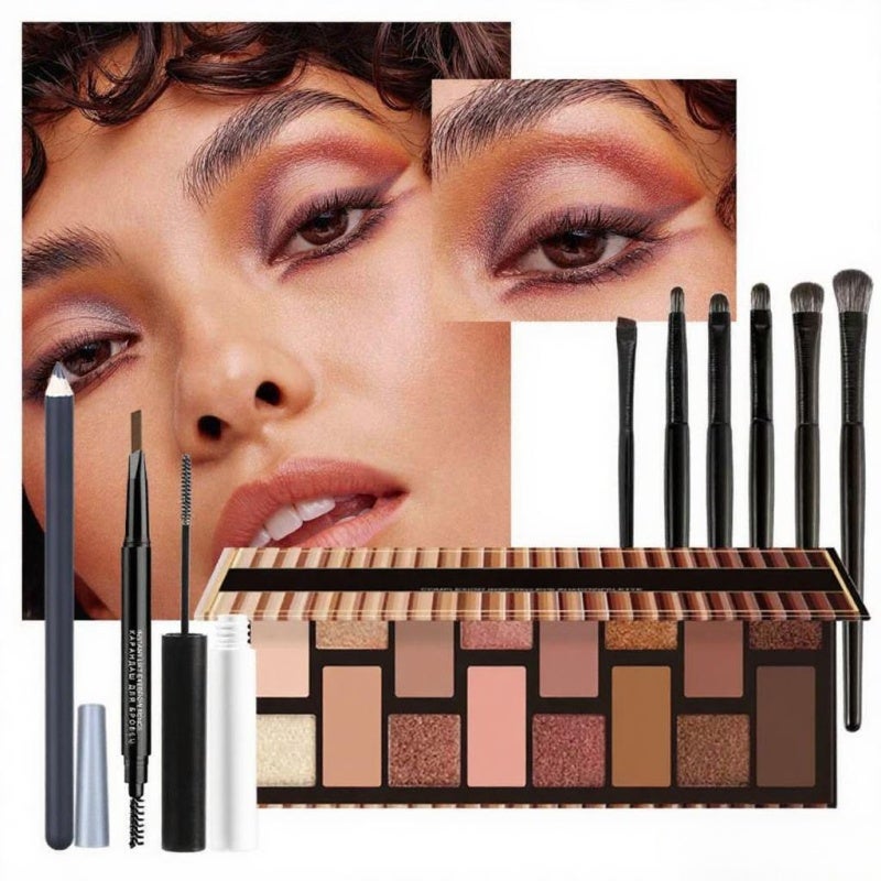 Makeup Kit: 10pc Vibrant Waterproof Long-Lasting Cosmetics Set - Travel-Friendly Starter Kit for Party Wedding Holiday Gift & Full-Face Makeup - Image 1