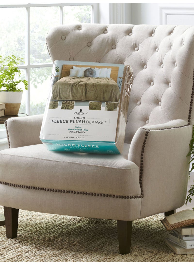 Donetella Fleece Blanket, King Size 210x240 cm, 300 GSM, Waffle Texture - Lightweight Ultra Soft & Warm Solid Throw Blanket, Cozy  for Sofa, Bed & Couch - Image 2