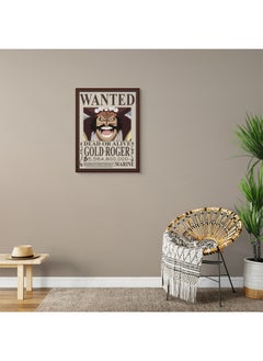 Art Decor Art Decor Framed Fine Art One Piece Wanted Poster Wall Art Gold Roger Artwork Anime Portrait Print Wall Décor for Bedroom Boys' Room Living Room Gaming Room  - Image 2