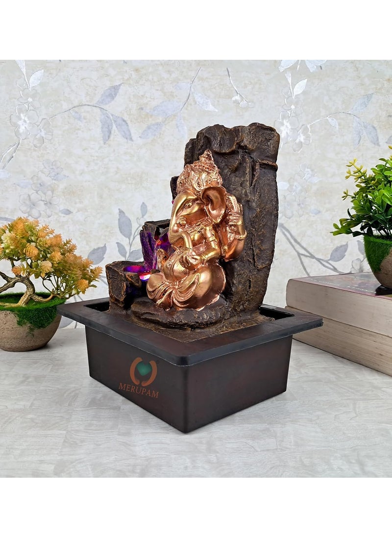 MERUPAM MERUPAM Ganesha Ganpati Tabletop Waterfall Fountain Meditation Relaxing Indoor Decoration Zen Fountain for Home Office Bedroom Decor  - Image 3