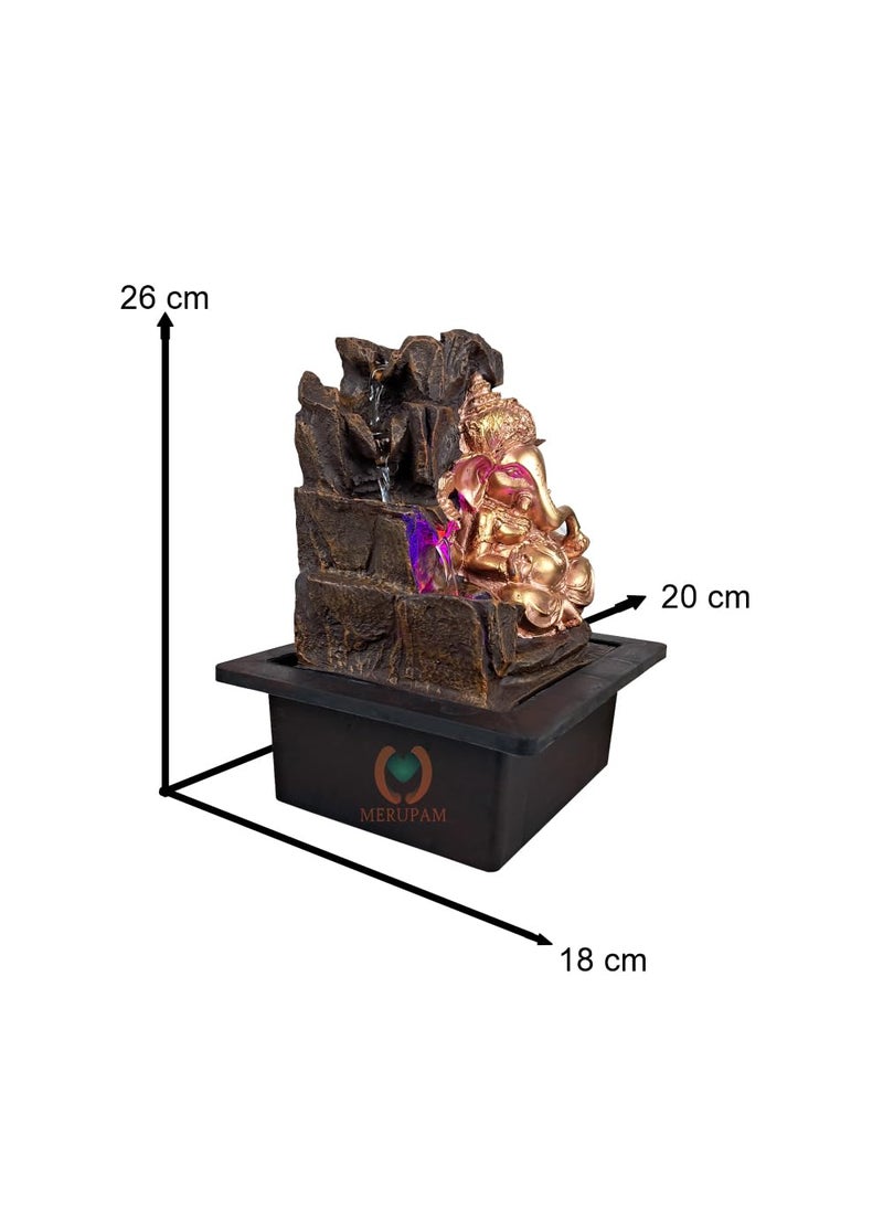 MERUPAM MERUPAM Ganesha Ganpati Tabletop Waterfall Fountain Meditation Relaxing Indoor Decoration Zen Fountain for Home Office Bedroom Decor  - Image 5