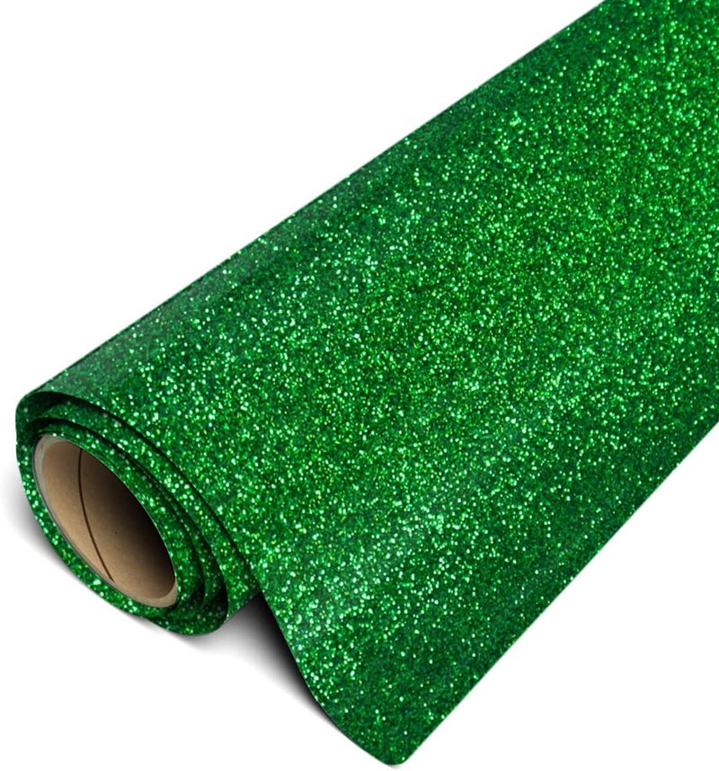 Siser Glitter HTV 118x5ft Roll  Iron on Heat Transfer Vinyl Grass - Image 1
