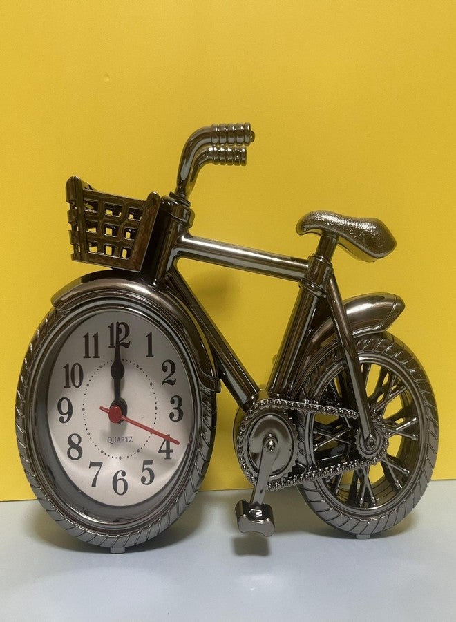 Spiaty Plastic Bicycle Analog Desk Alarm Clock, Black - Image 2