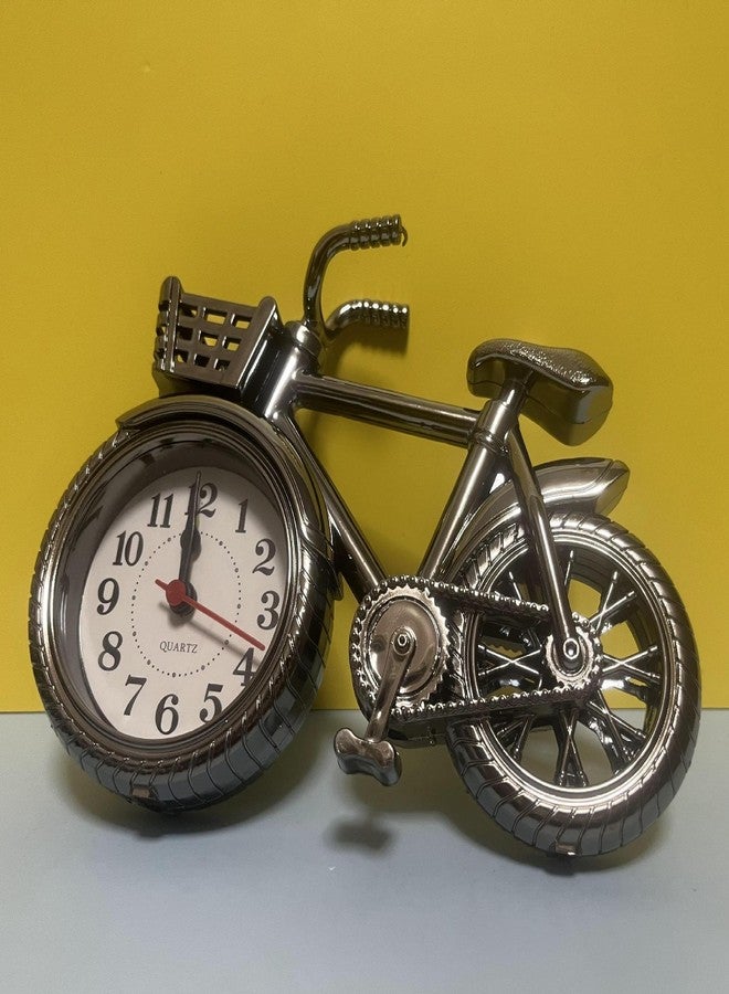 Spiaty Plastic Bicycle Analog Desk Alarm Clock, Black - Image 3