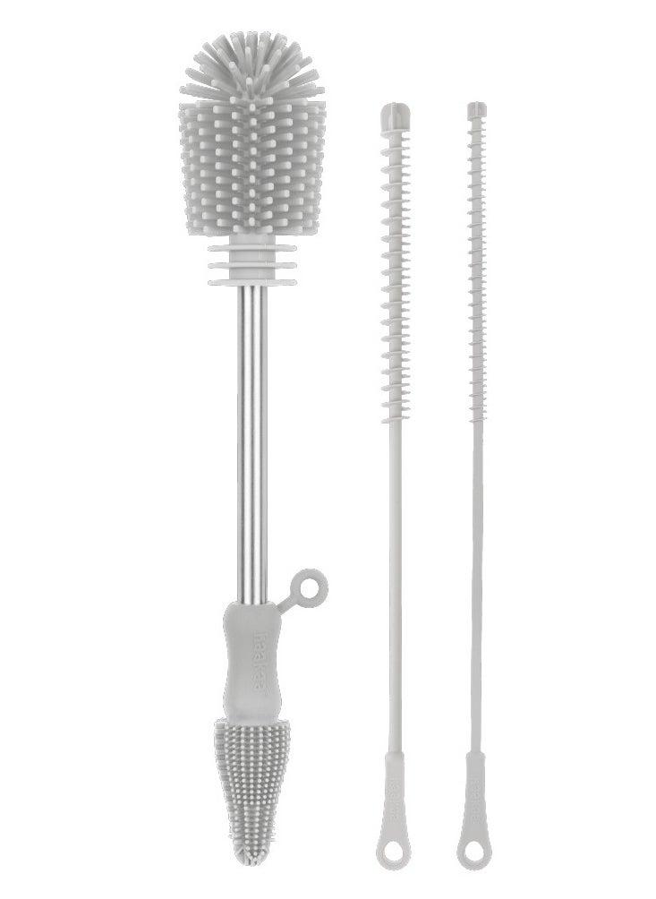 haakaa - Silicone Cleaning Brush Kit - Suva Grey - Image 1