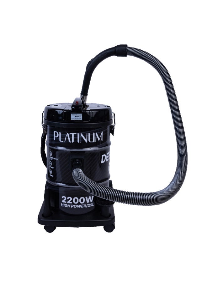 بلاتينيوم مكنسة برميل 2200 واط، 25 لتر، سلك 5 متر، اسود & رمادي - VC- 8325 - Image 3